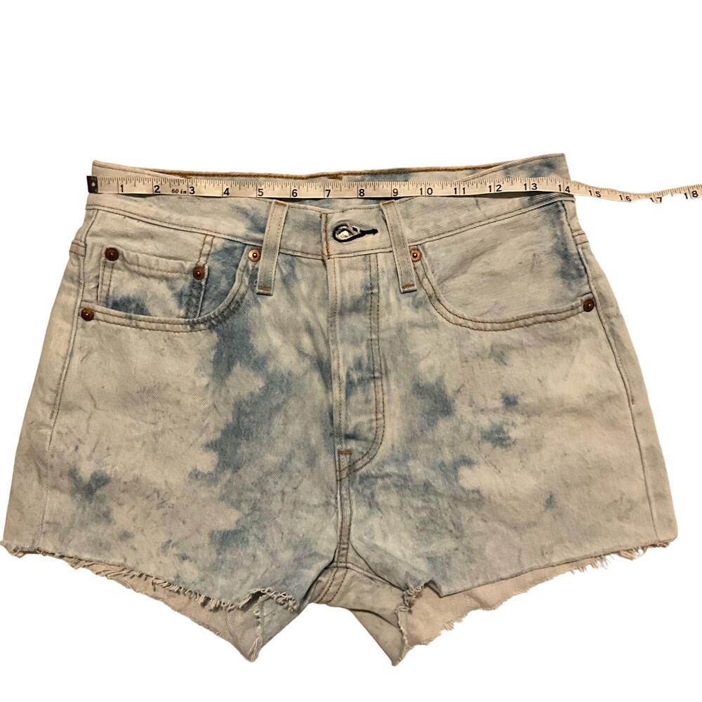 Levi's 501 light Acid wash high waist denim cut off shorts